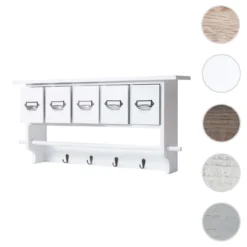 Garde-robe HWC-C49, Vestiaire Mural, Vintage Avec 5 Tiroirs, 32x65x13c...