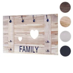 Garderobe Murale HWC-C89 Family, Planche Vestiaire, Vintage, 8 Crochet...