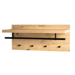 Garderobe Murale / Vestiaire Murale Coloris Chêne-noir - Longueur 70 ...