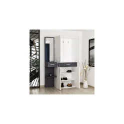 HOMEMANIA Vestiaire - Meuble D’Entree Cersei Armoire - Avec Miroir, ... 7 HOMEMANIA Vestiaire - Meuble D’Entree Cersei Armoire - Avec Miroir, ... -Atmosphera Boutique hio8681285952585 img02