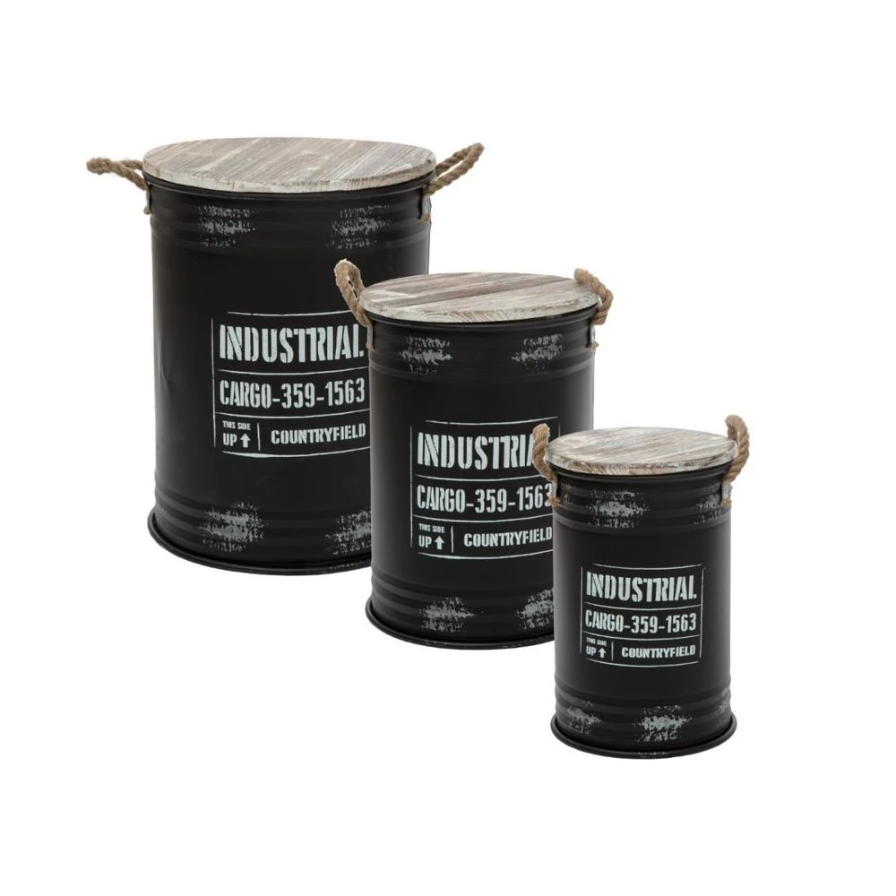 Coffre Bidon X 3 Noir - Atmosphera 2 Coffre Bidon X 3 Noir - Atmosphera – Image 2