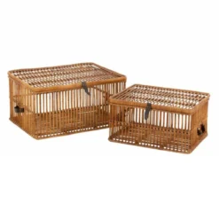 Lot De 2 Coffres De Rangement Aso 77cm Jaune Miel