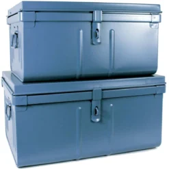 Lot De 2 Coffres En Métal Habitat Bleu.