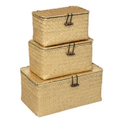 Lot De 3 Boîtes De Rangement Loft 26cm Or