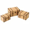 Lot De 3 Coffres Déco Rectangles 34cm Naturel
