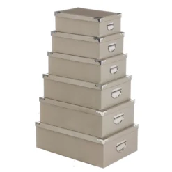 Lot De 6 Boîtes Crocos Taupe - Five
