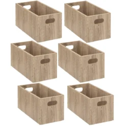 Lot De 6 Boîtes De Rangement Rectangulaire En MDF - L. 31 X H. 15 Cm ...