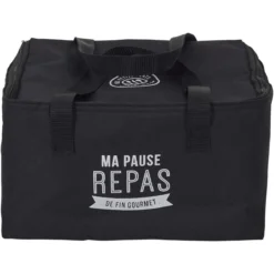 Lunch Bag Fraicheur 2.6 Litres Noir Inscription "ma Pause Repas".