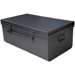 Malle En Acier Habitat 100 Cm Anthracite.