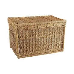 Malle De Rangement En Osier Buff 80 X 45 X 45 Cm.