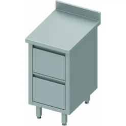 Meuble Bas Cuisine Inox Adossée - 2 Tiroirs - Gamme 700 - Stalgast -