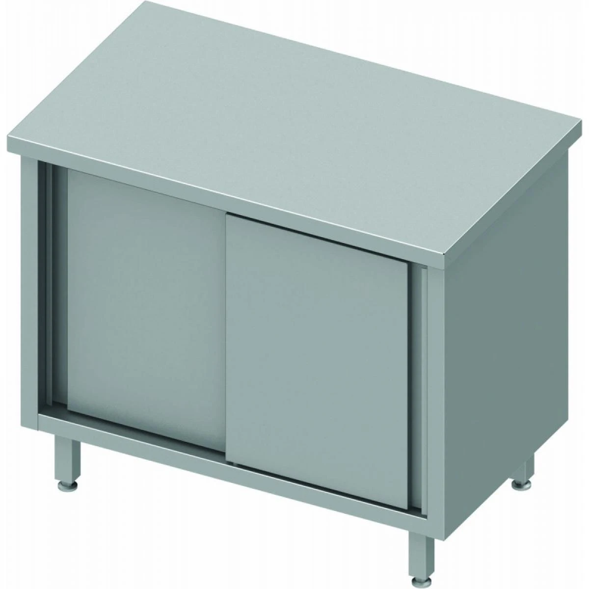 Meuble Bas Inox Central Traversant - Portes Coulissantes - Gamme 700 -...