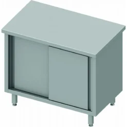 Meuble Bas Inox Traversant Avec Porte Coulissante - Gamme 800 - Stalga...