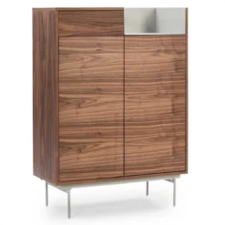 Meuble D'entrée 2 Portes Noyer/Gris - TEULAT VALLEY