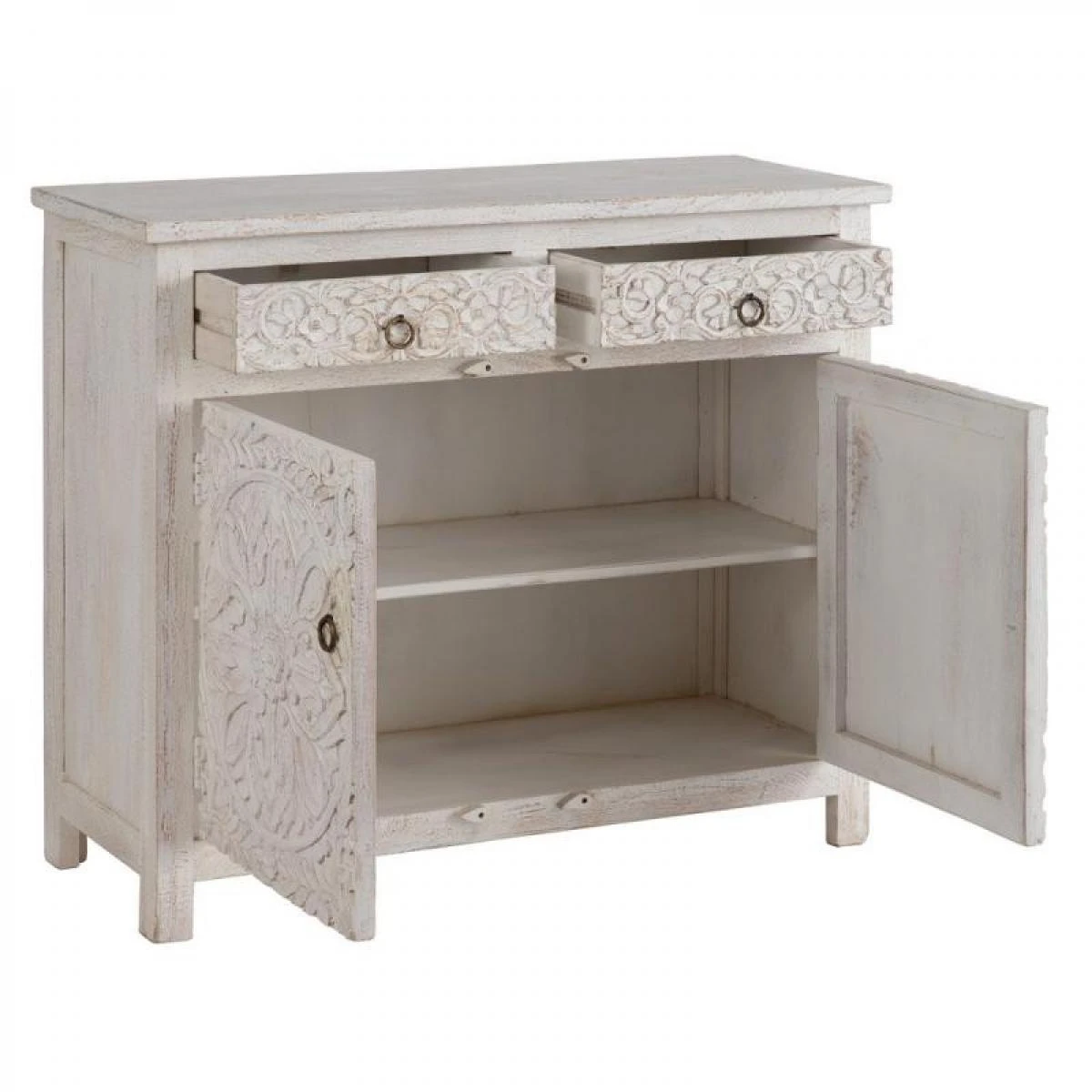 Meuble D'entrée Bois Blanchi - ARGENTINO – Image 3