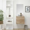 Meuble D'entrée Bois Clair + Miroir + Vestiaire - SCOPELLO