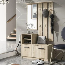 Meuble D'entrée / Vestiaire D'entrée - YESFIR - Chêne Sonoma