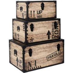 Set De 3 Malles Décoratives Industrielles.