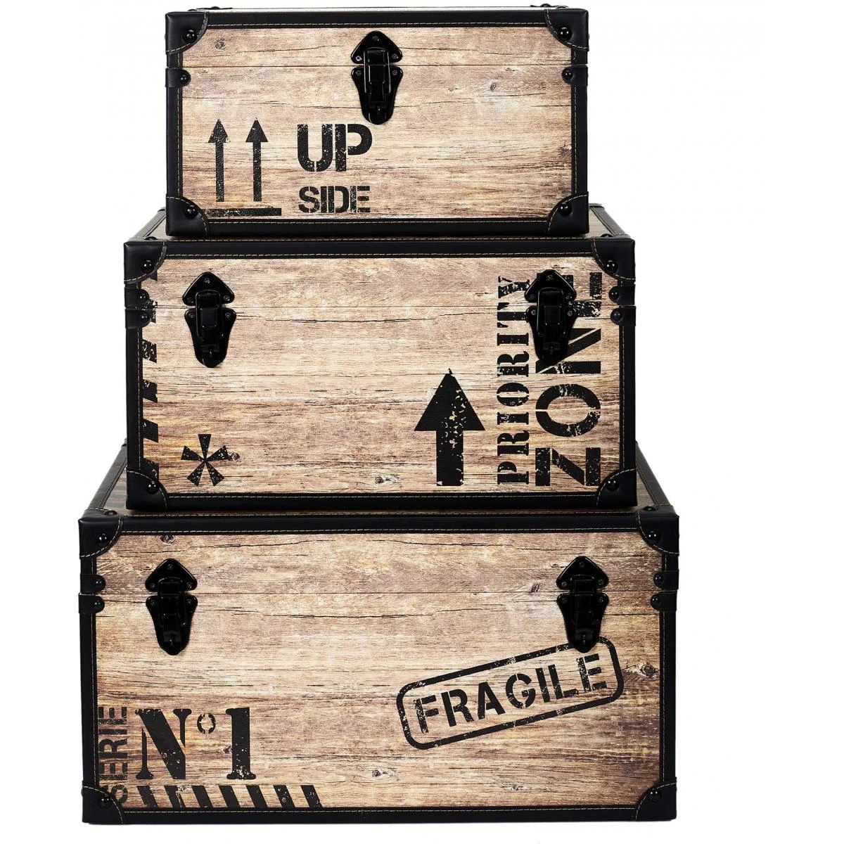 Set De 3 Malles Décoratives Industrielles. – Image 2