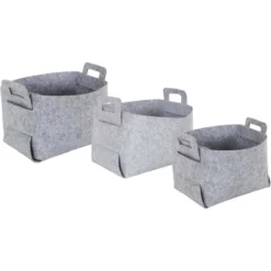 Set De 3 Paniers De Rangement Pliable En Feutrine.