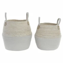 Set De Basket DKD Home Decor Coton Fibre (2 Pcs) (30 X 30 X 37 Cm)