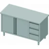 Table Armoire Inox - Porte & 3 Tiroirs - Gamme 600 - Stalgast - ...