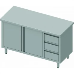 Table Armoire Inox - Porte & 3 Tiroirs - Gamme 600 - Stalgast - ...