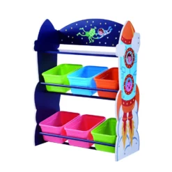Meuble De Rangement En Bois à Jouets Avec Bacs Fantaisie Enfant Espac...