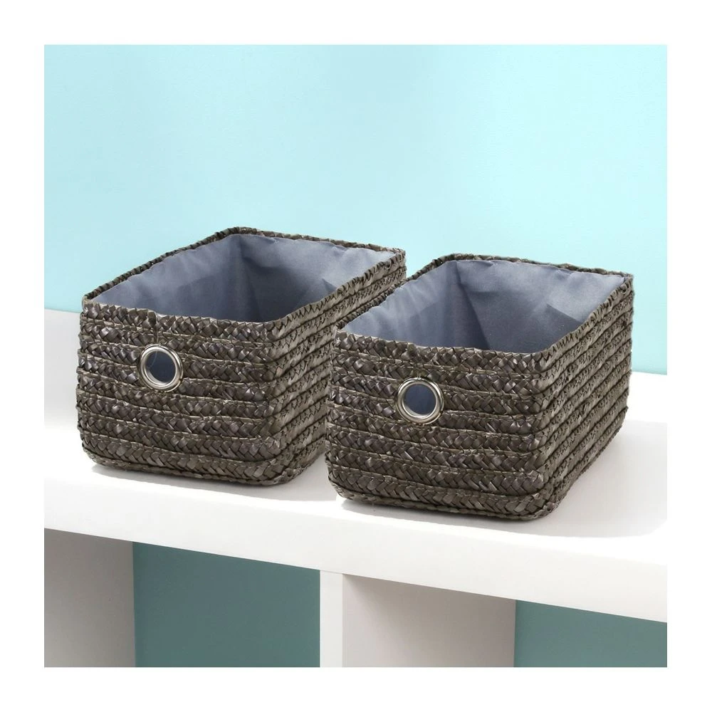 Tiroir En Paille Tressé Gris Foncé Vendu Par 4 – Image 5