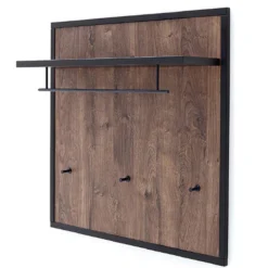 Vestiaire Mural Coloris ChĂȘne Barrique - Longueur 96 X Hauteur 96 X P...