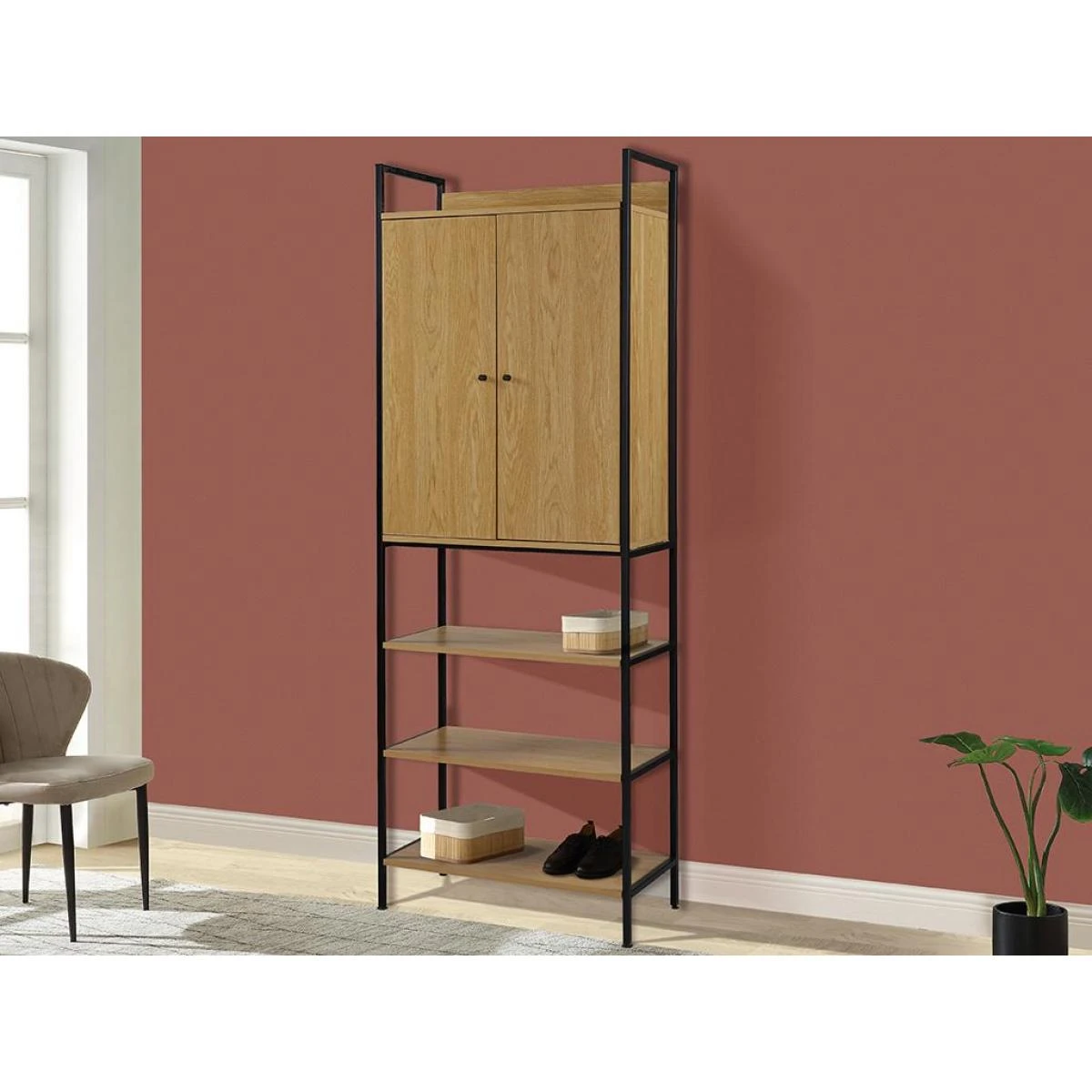 Vestiaire TAPORA - 2 Portes, 3 étagères Et 1 Penderie - Coloris : Ch... 1 Vestiaire TAPORA - 2 Portes, 3 étagères Et 1 Penderie - Coloris : Ch...