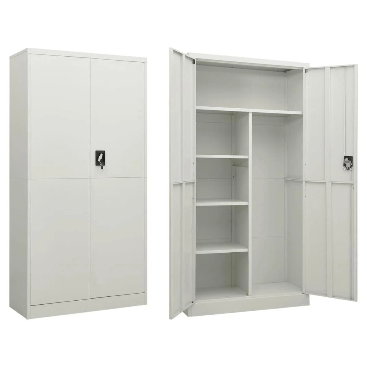 VidaXL Armoire Ă Casiers Gris Clair 90x40x180 Cm Acier
