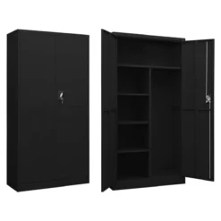 VidaXL Armoire à Casiers Noir 90x40x180 Cm Acier