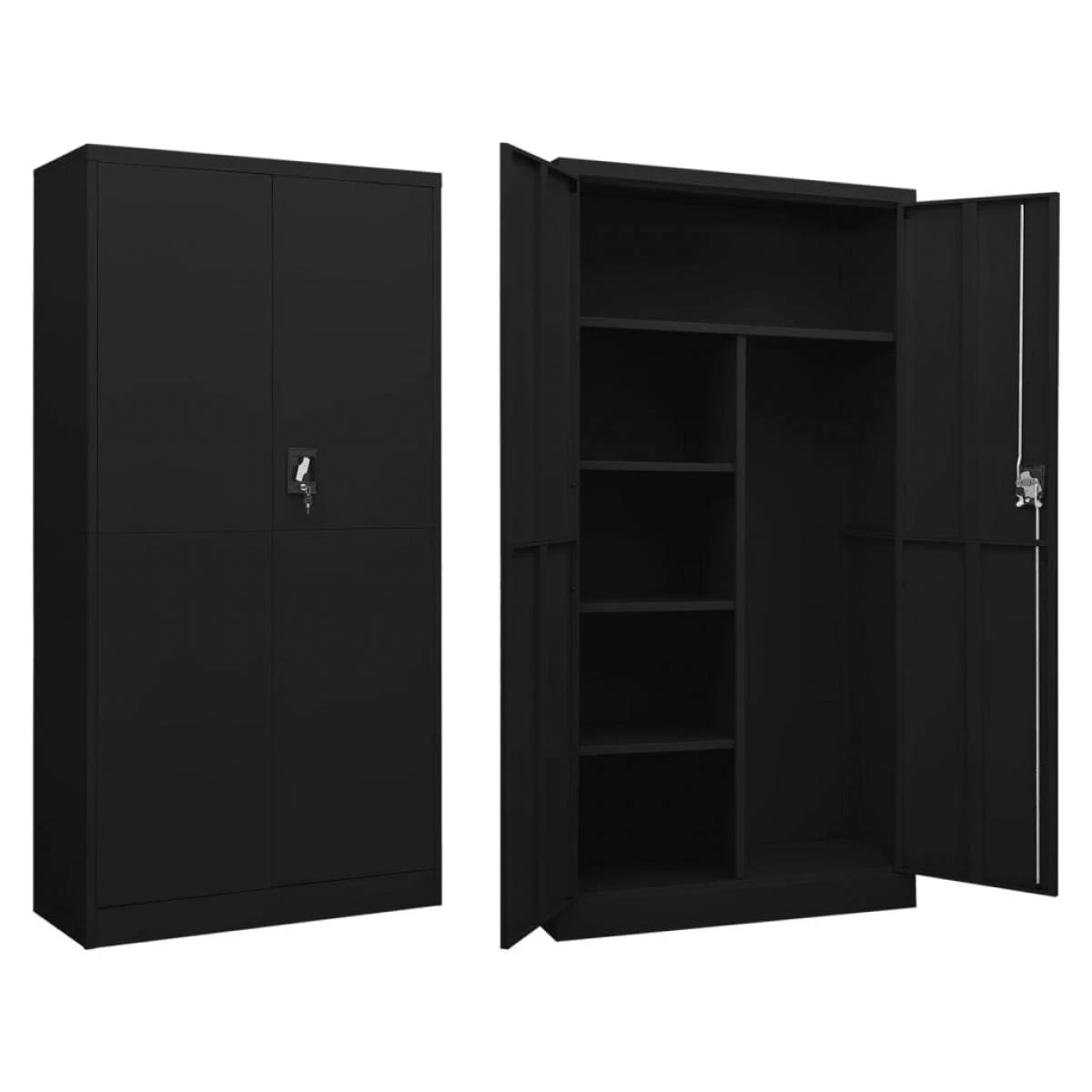 VidaXL Armoire Ă Casiers Noir 90x40x180 Cm Acier