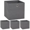 VidaXL Boîte De Rangement 4 Pcs Tissu Non-tissé 32 X 32 X 32 Cm Gris