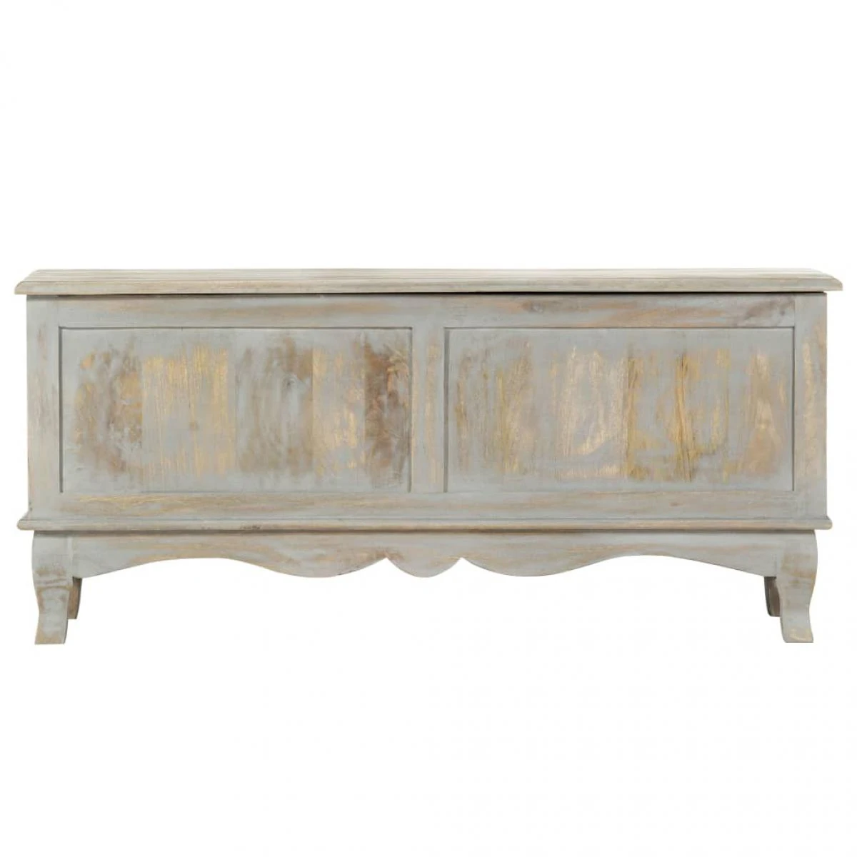 VidaXL Boîte De Rangement Gris 100x38x45 Cm Bois De Manguier Solide – Image 3