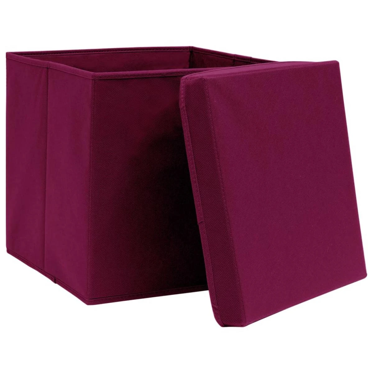 VidaXL Boîtes De Rangement Avec Couvercles 4pcs 28x28x28cm Rouge Fonc... – Image 3