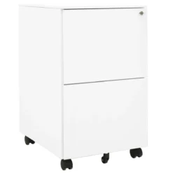 VidaXL Classeur Mobile Blanc 39x45x67 Cm Acier