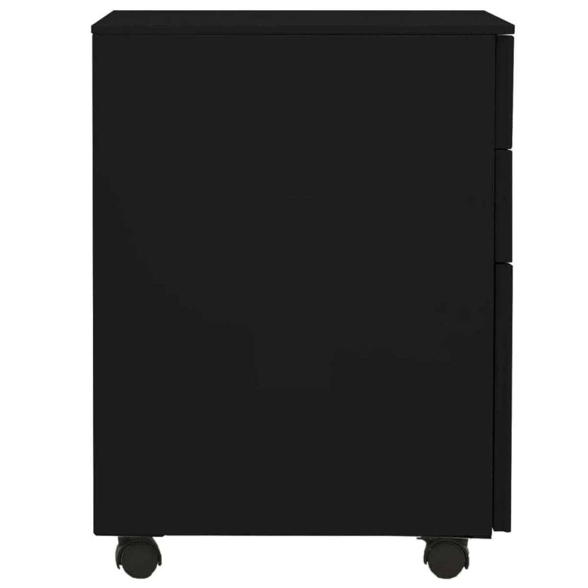 VidaXL Classeur Mobile Noir 39x45x60 Cm Acier – Image 4