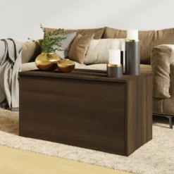 VidaXL Coffre De Rangement Chêne Marron 84x42x46 Cm Bois D'ingénieri...